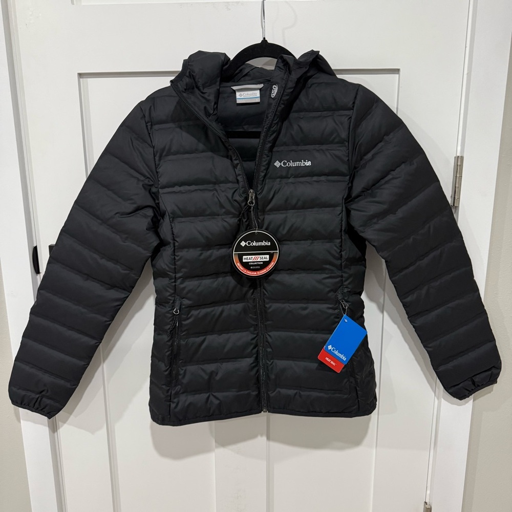 Columbia Black Down Hooded Jacket NWT
